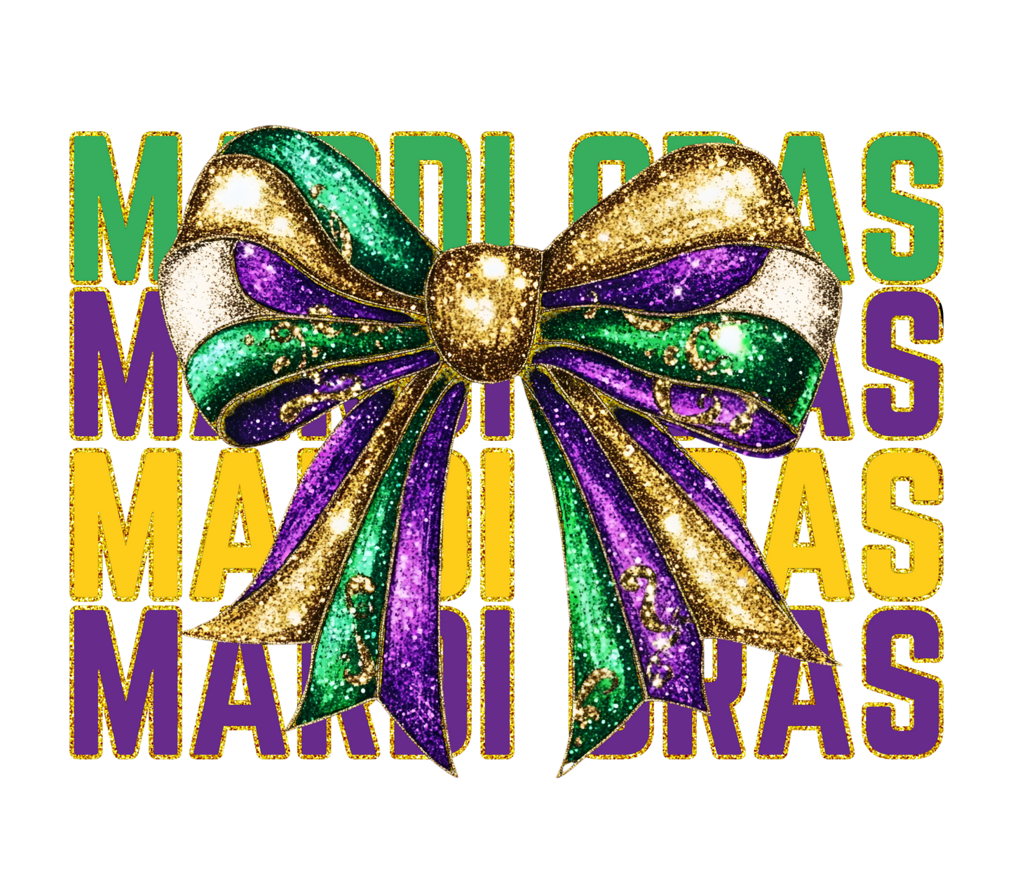 Mardi Gras Repeat Text Sweatshirt