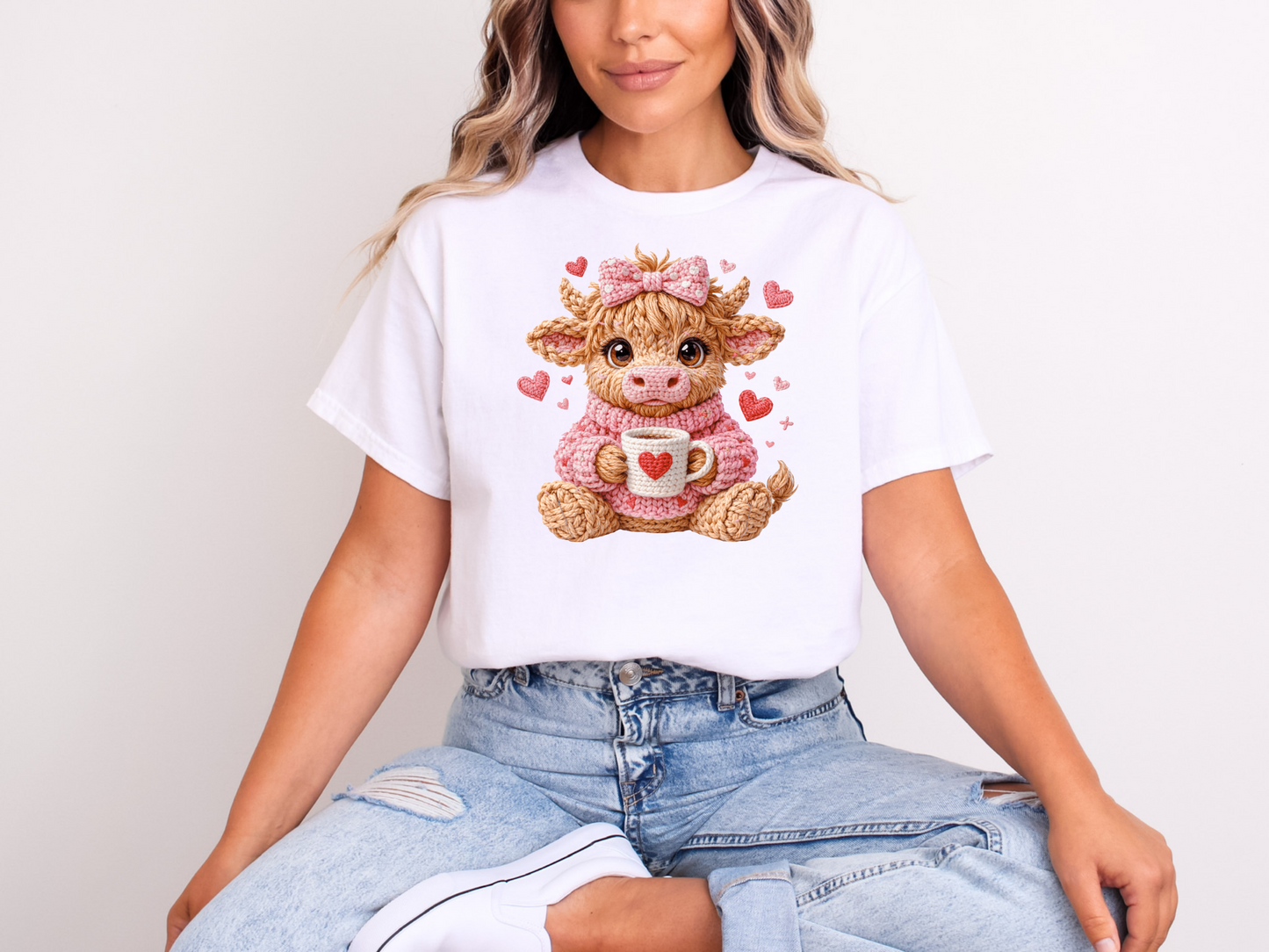 Valentine Highland Cow t-shirt