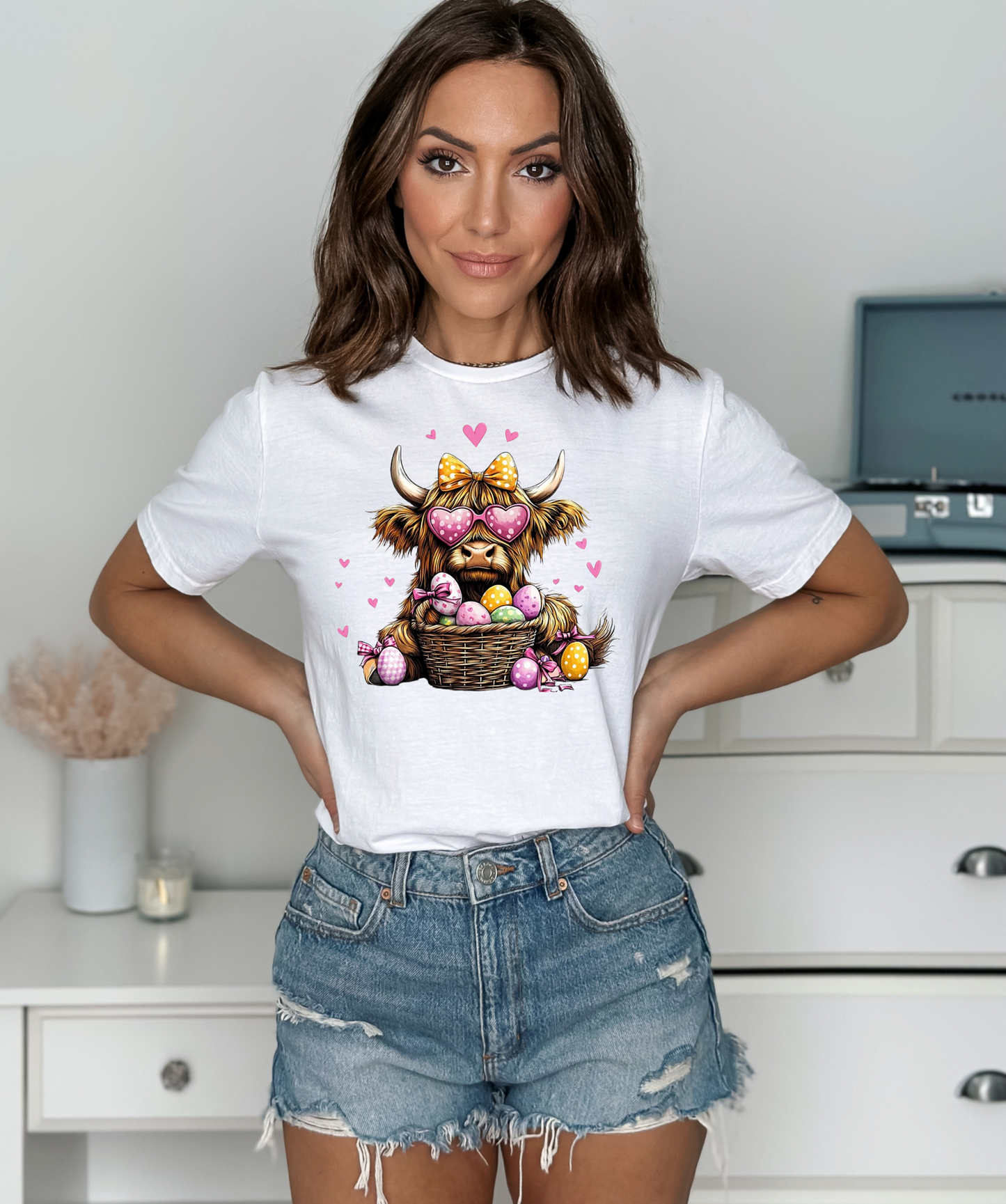 Easter Egg Highland Cow Tee