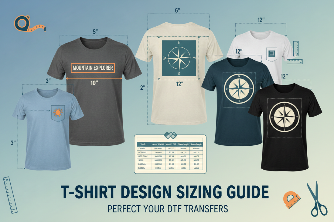 T-Shirt Design Sizing Guide | DTF Transfer Placement Chart
