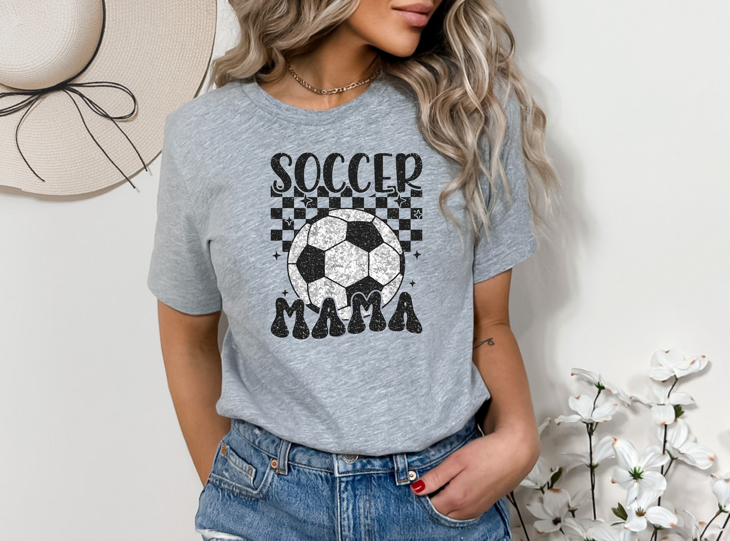 Distressed Soccer MAMA tee shirt