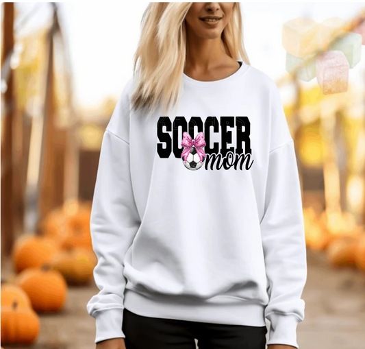 Soccer MOM Pink bow