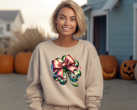 St Patrick Clover Bow Sweatshirt