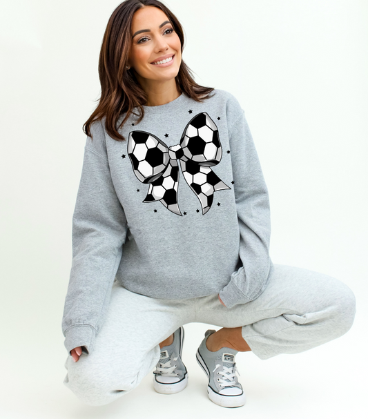 Soccer big bow sweatshirt