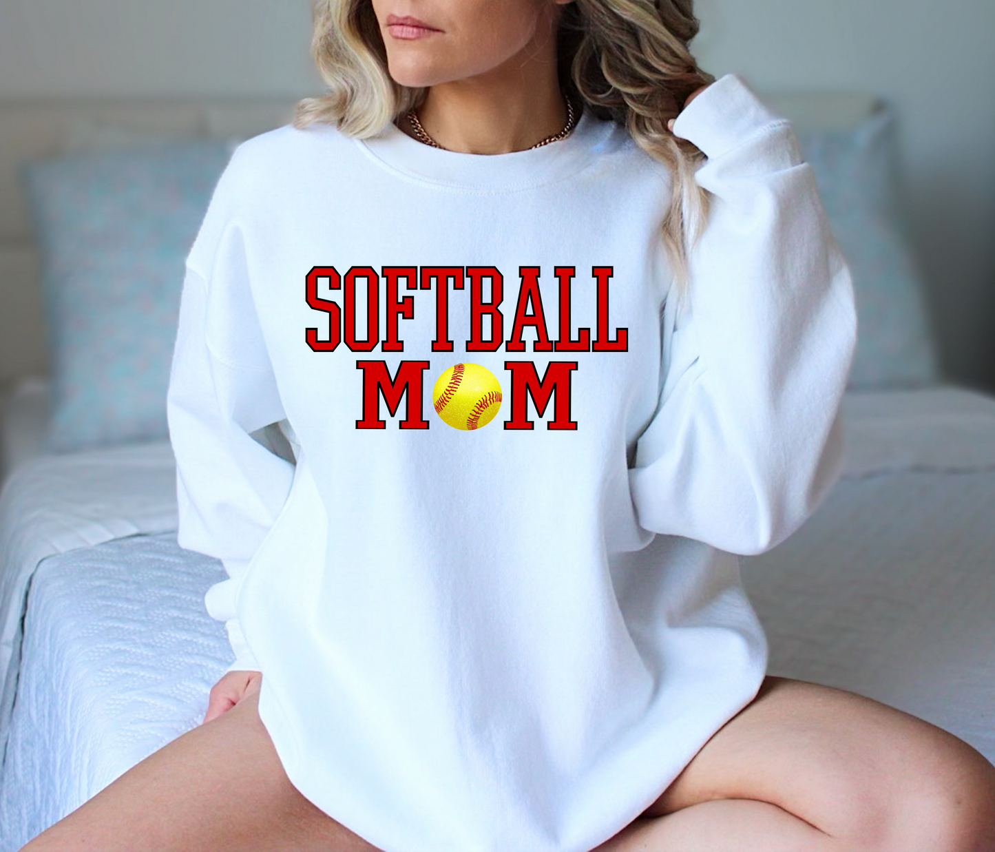 Softball Mom Varsity - Red Letters