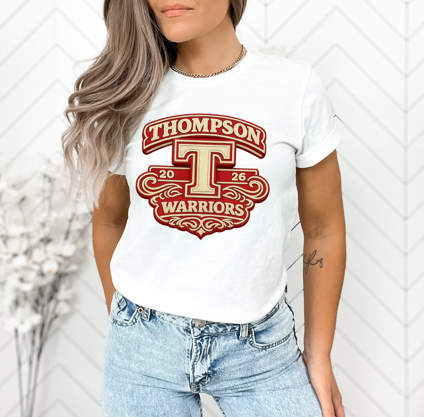Thompson Warriors Faux Yarn Tee Shirt | Go Warriors