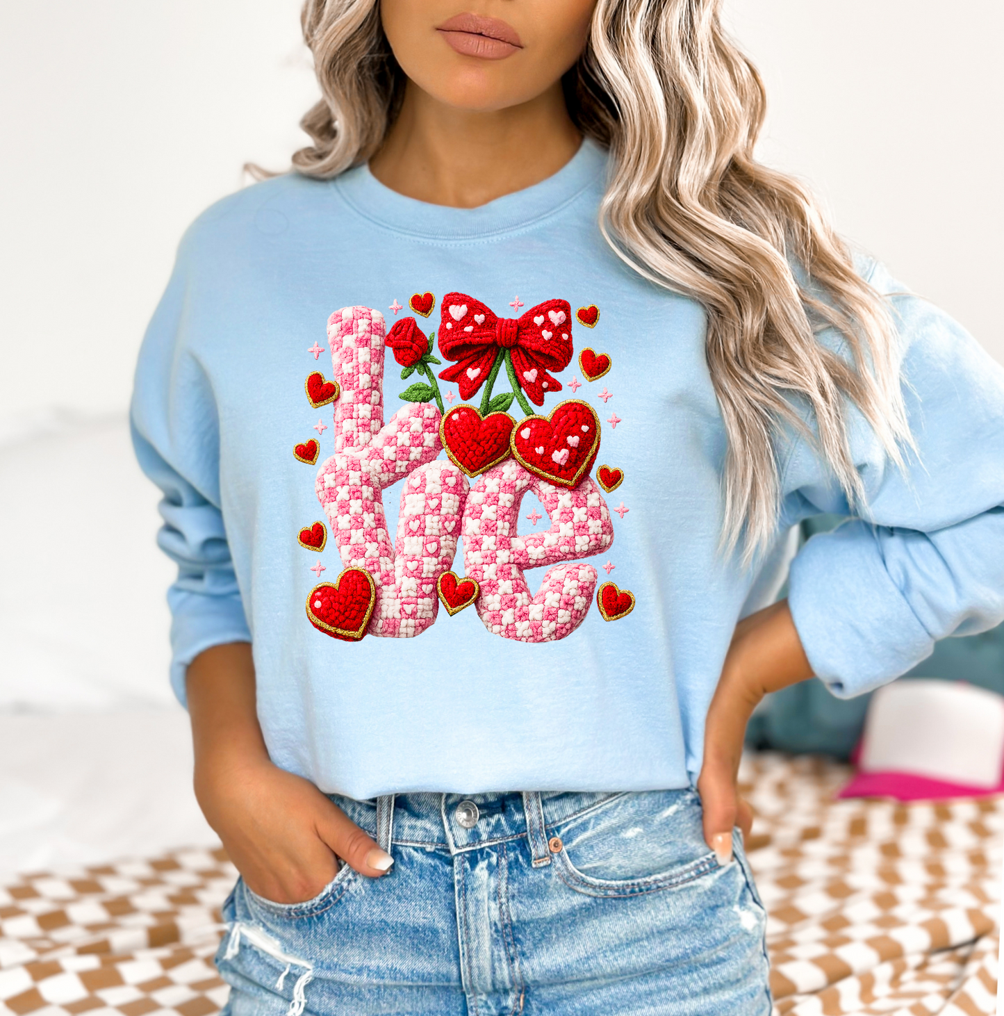 Valentine love cherry hearts sweatshirt