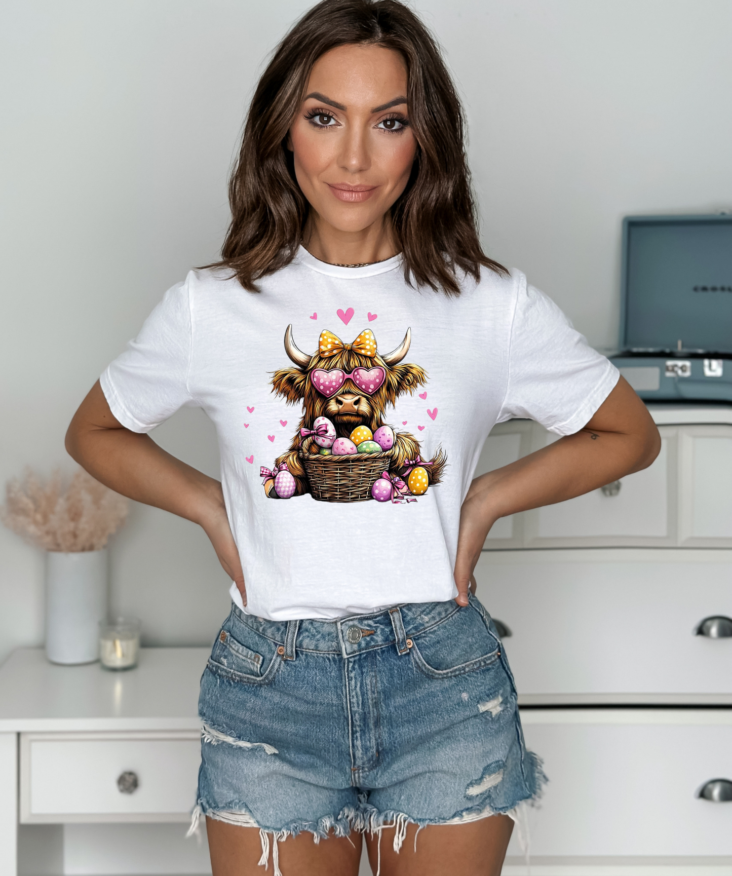 Easter Egg  Highland Cow Tee