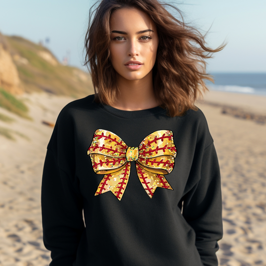 Softball Big Bow Sweatshirt