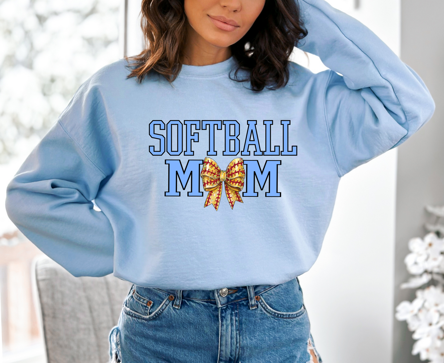 Softball Mom Blue letters