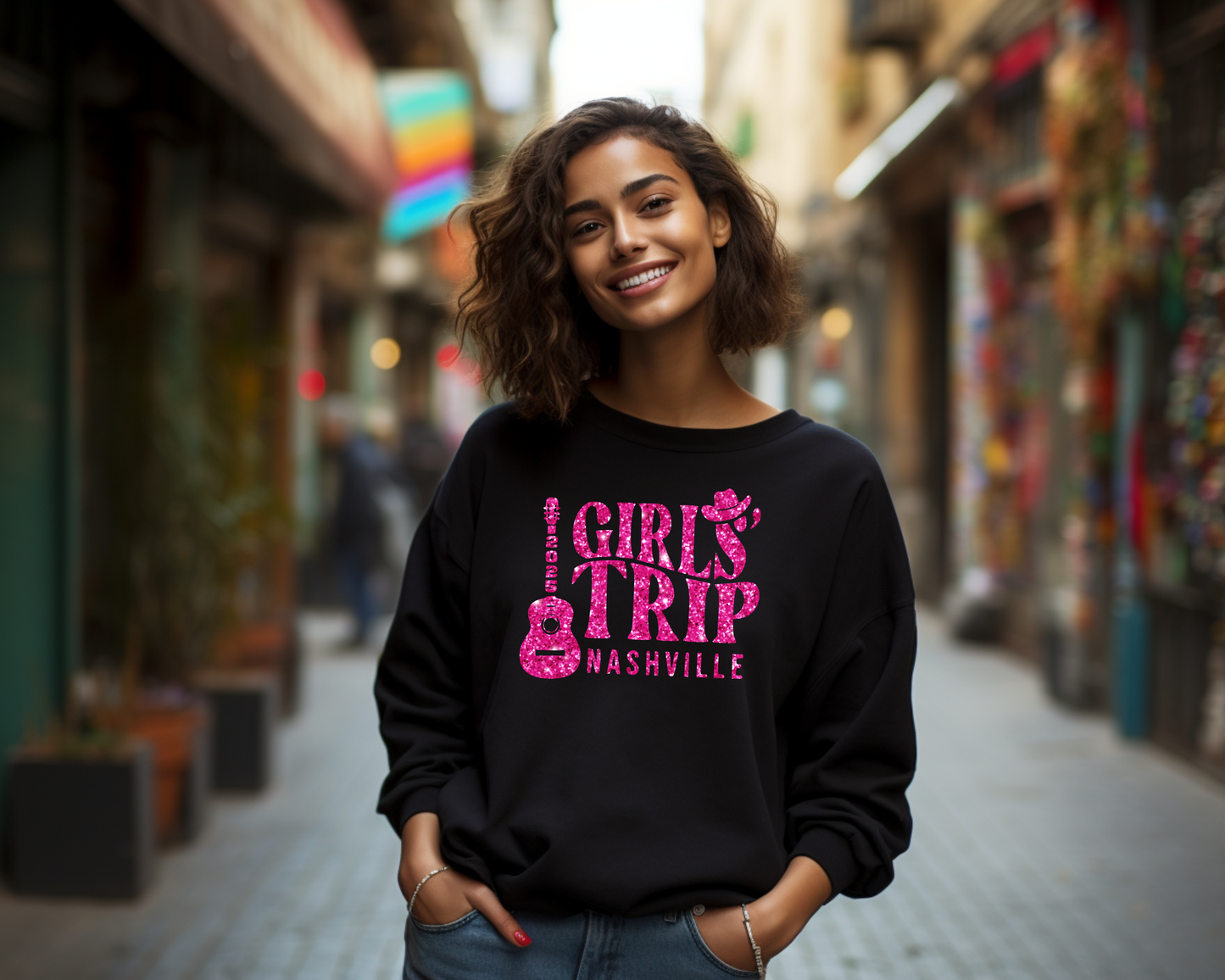 Girls Trip Faux Glitter Sweatshirt