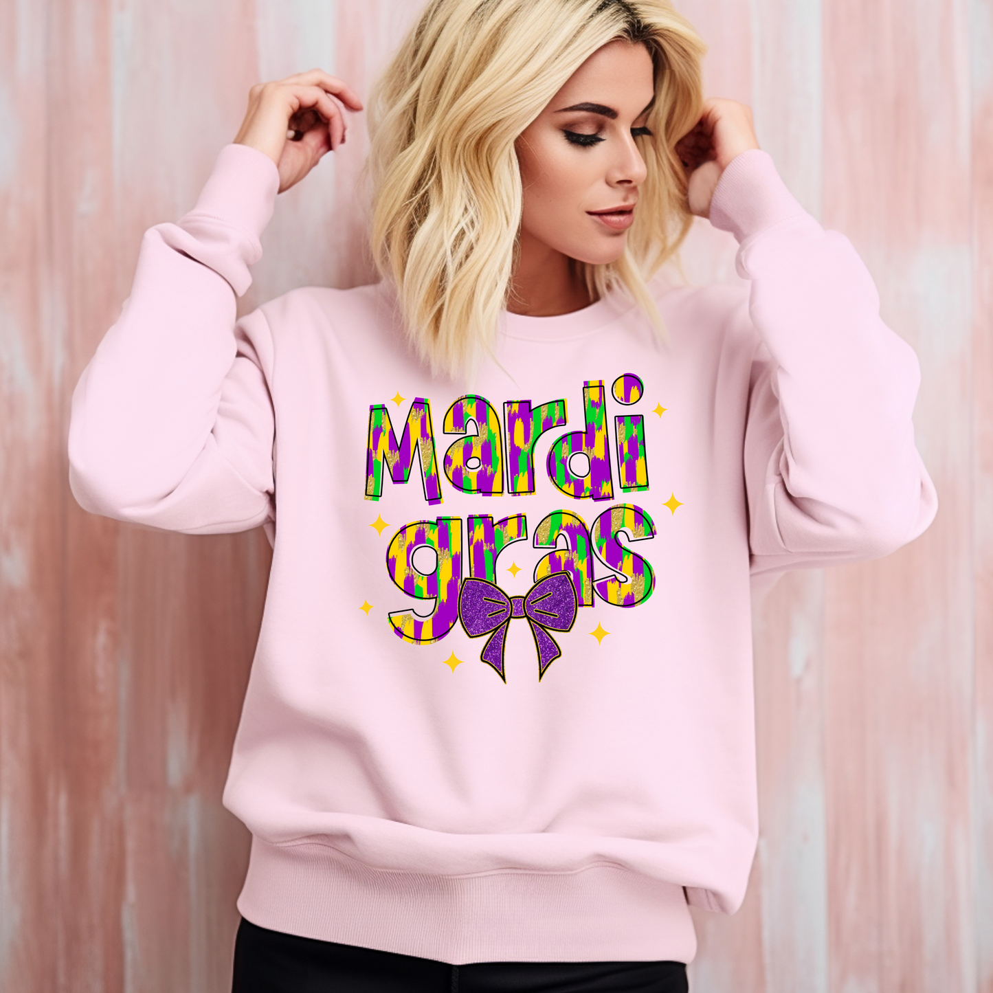 Mardi Gras color swatch sweatshirt