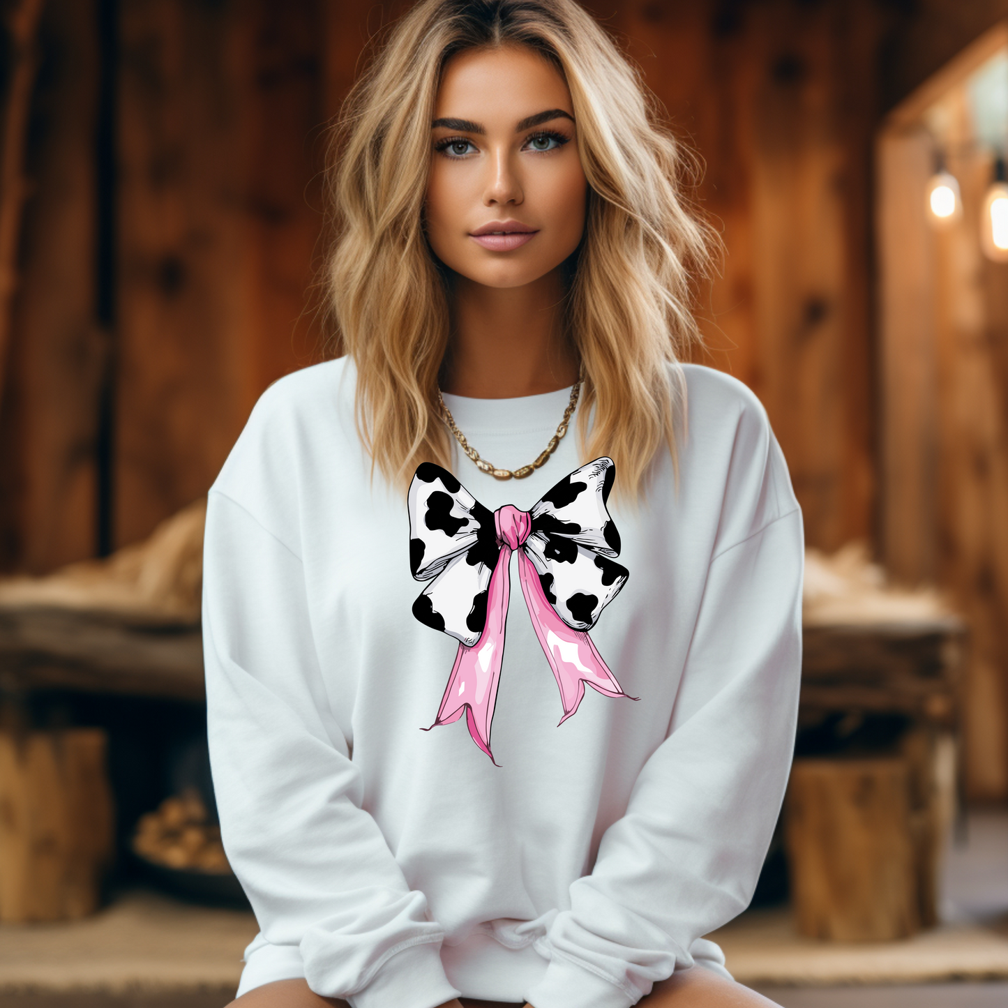 Coachella cow print sweatshirt