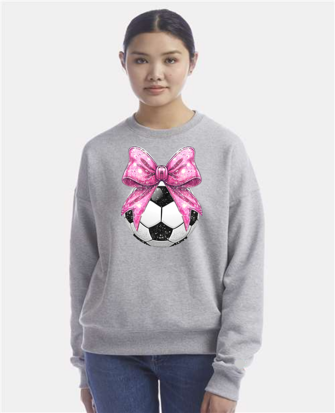 Soccer big bow sweatshirt