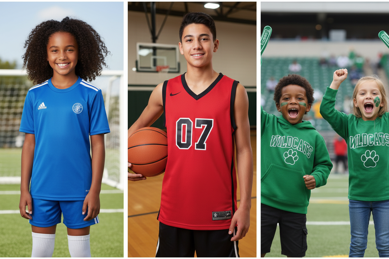 Youth Sports Jerseys Catalog - Multi-Panel Layout